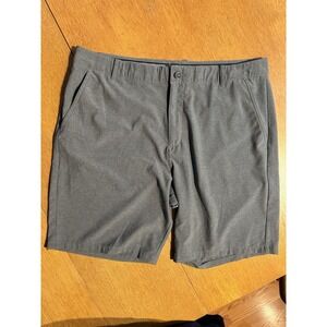 Puma Golf Shorts Mens L Heather Gray Stretch Performance Flat Front 9" Inseam